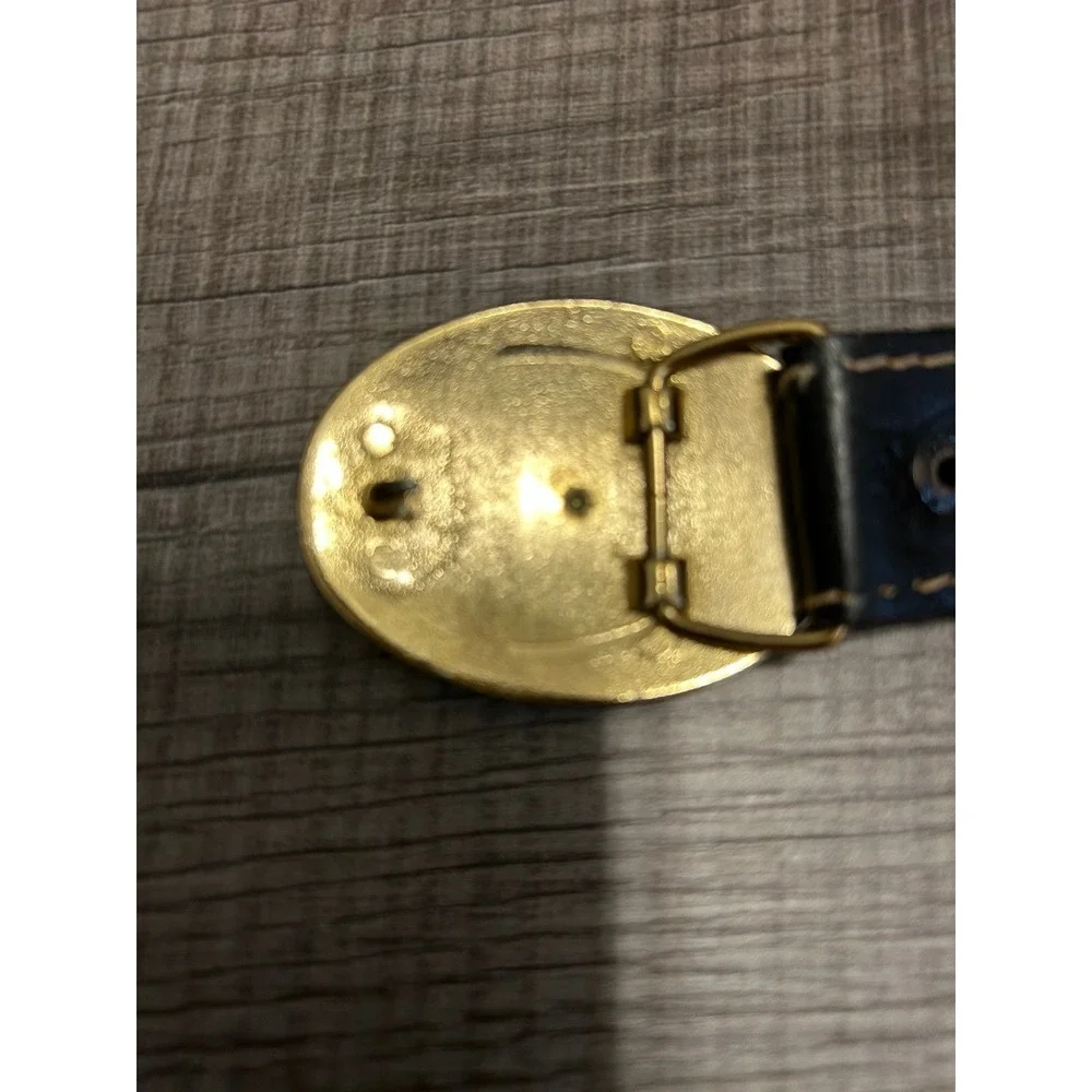 Leather children's belt black w buckle